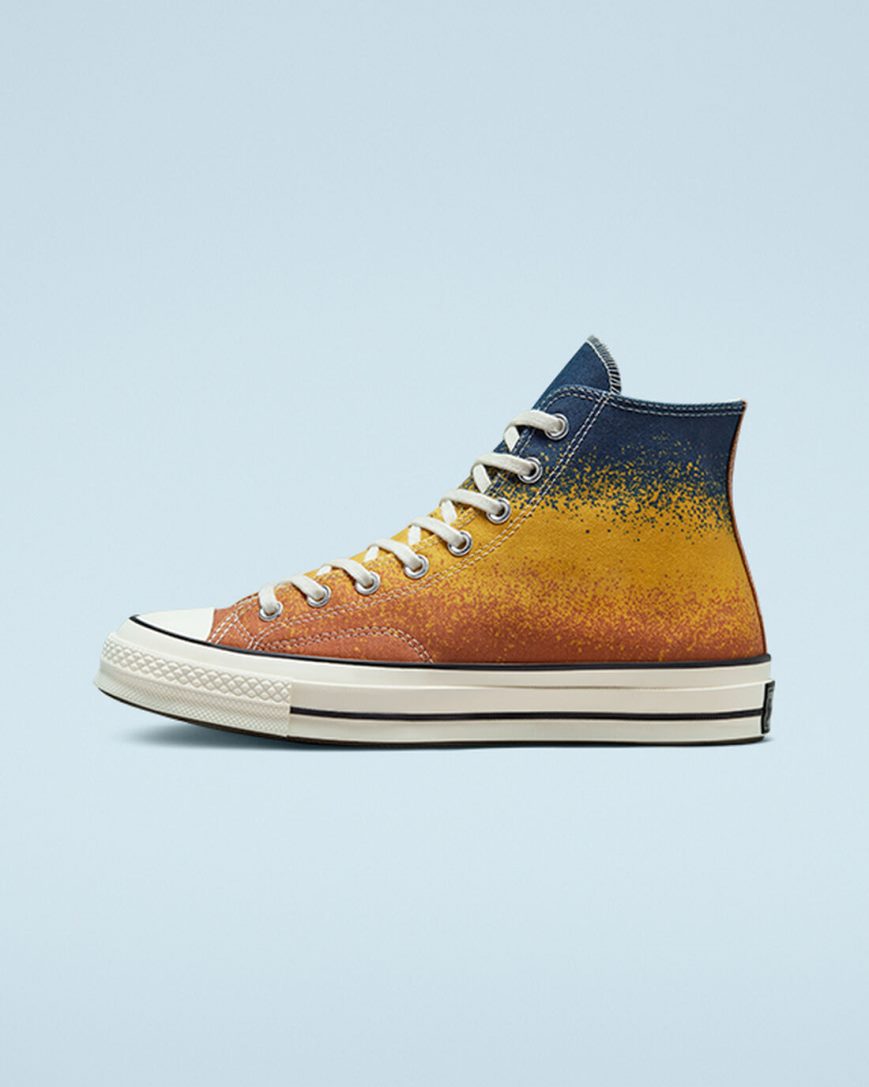 Dámské Boty Vysoké Converse Chuck 70 Scatter Dye Zlaté | CZ DSQY58